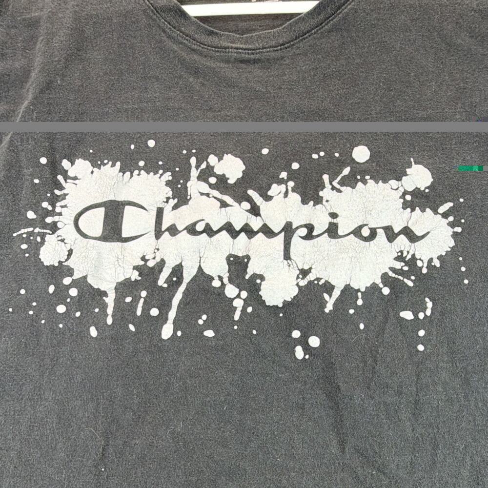 Champion Authentic Athleticwear Men's Black Graphic Logo Crew Neck Tee L - Picture 6 of 9